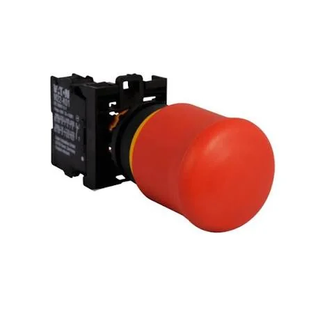 Emergency stop (E-stop) push-pull pushbutton