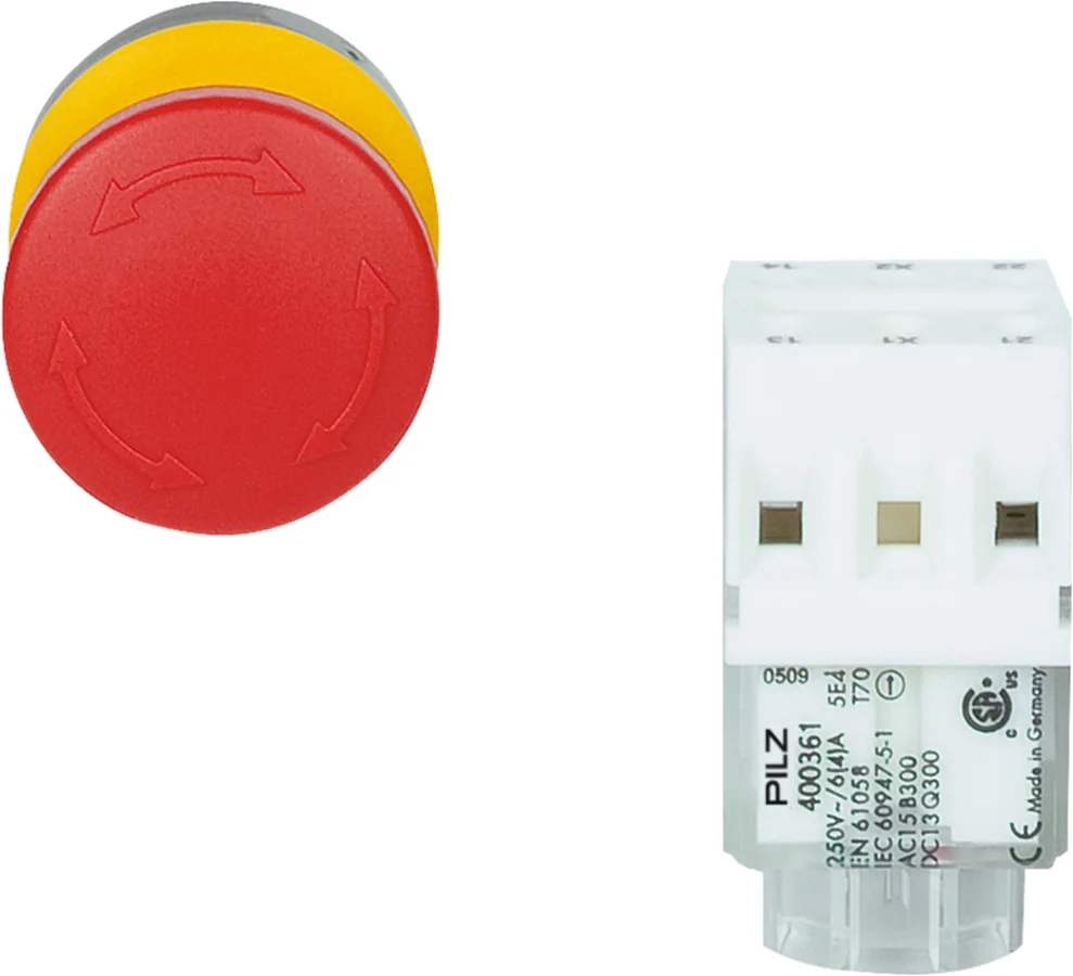 Emergency Stop (E-STOP) pushbutton and contact block set 